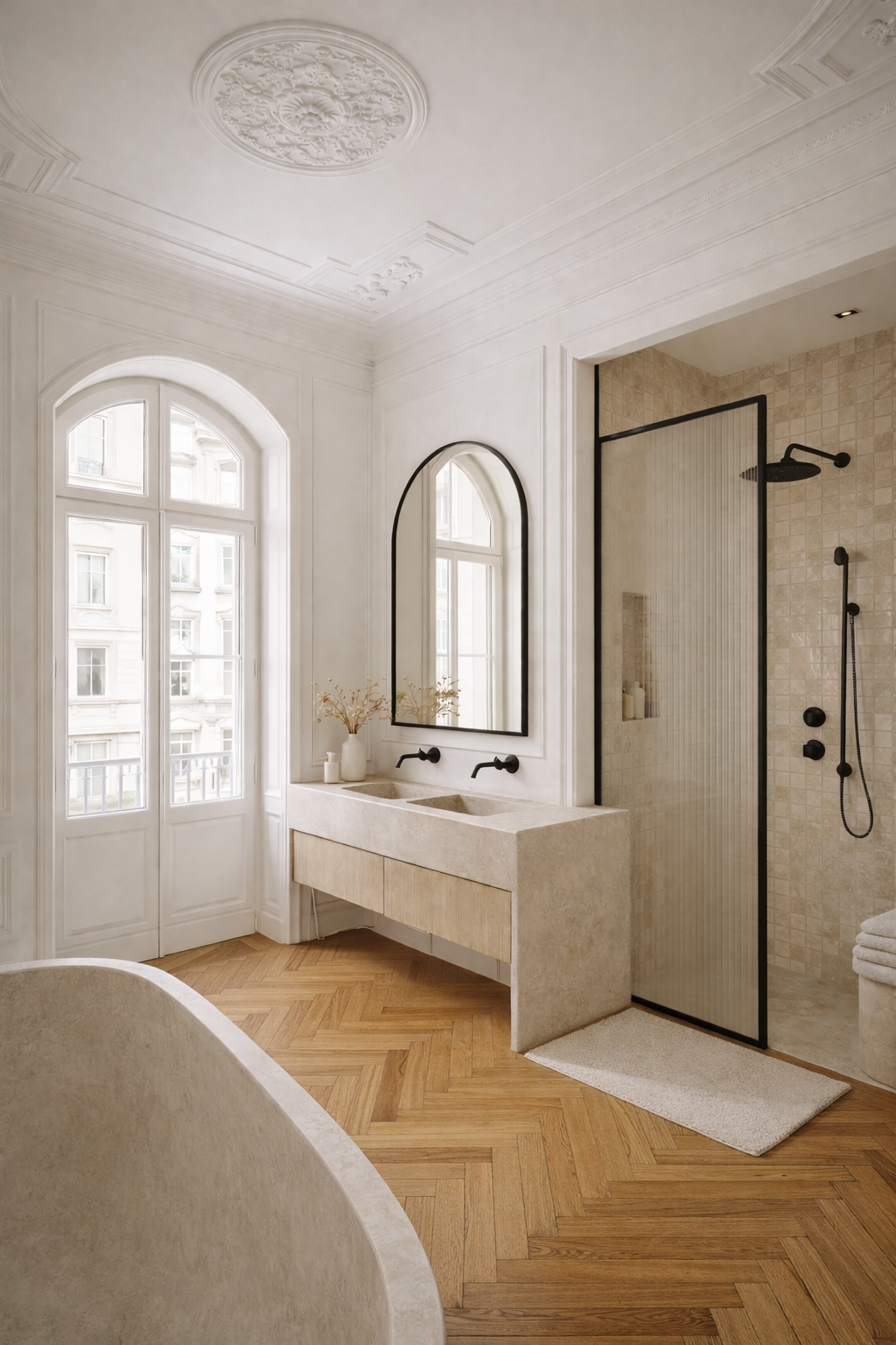 image of a quaint european village street in midday sun